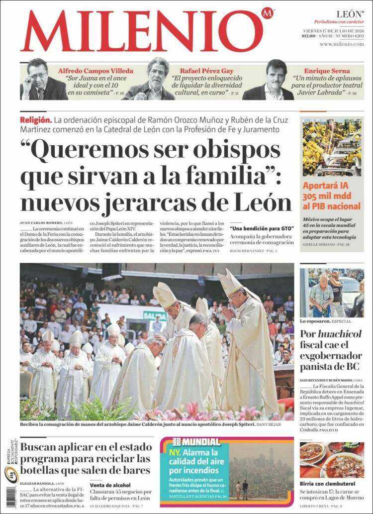 Portada de Milenio de León (M&eacute;xico)