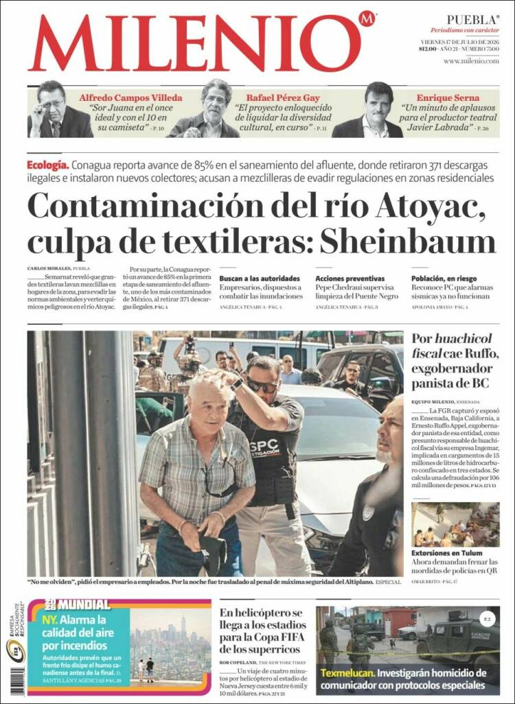 Portada de Milenio de Puebla (M&eacute;xico)