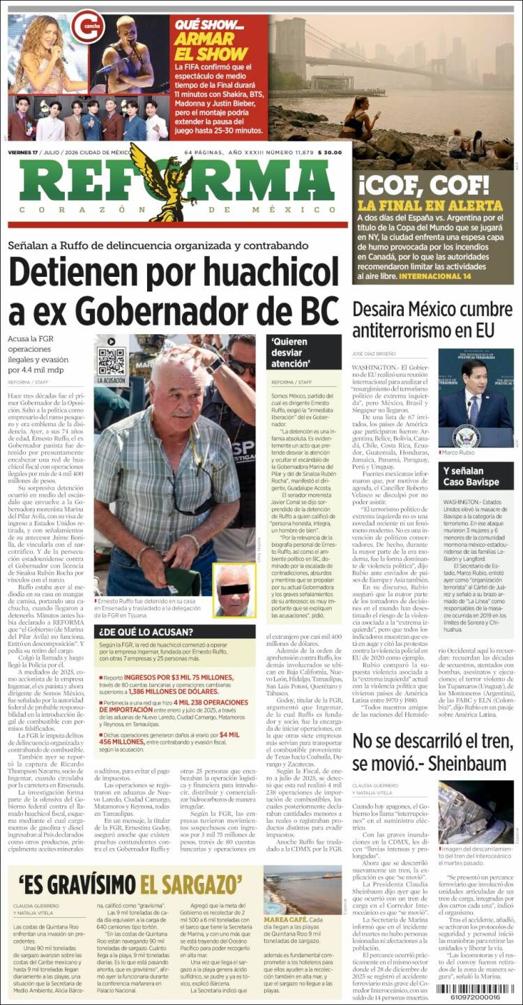 Portada de Reforma (M&eacute;xico)