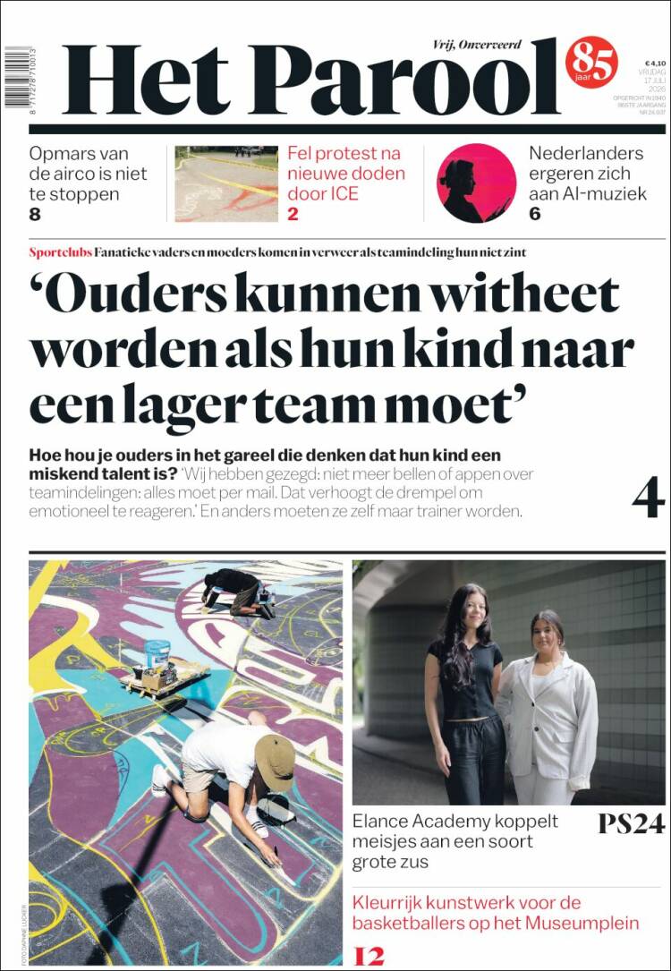 Portada de Het Parool (Pa&iacute;ses Bajos)