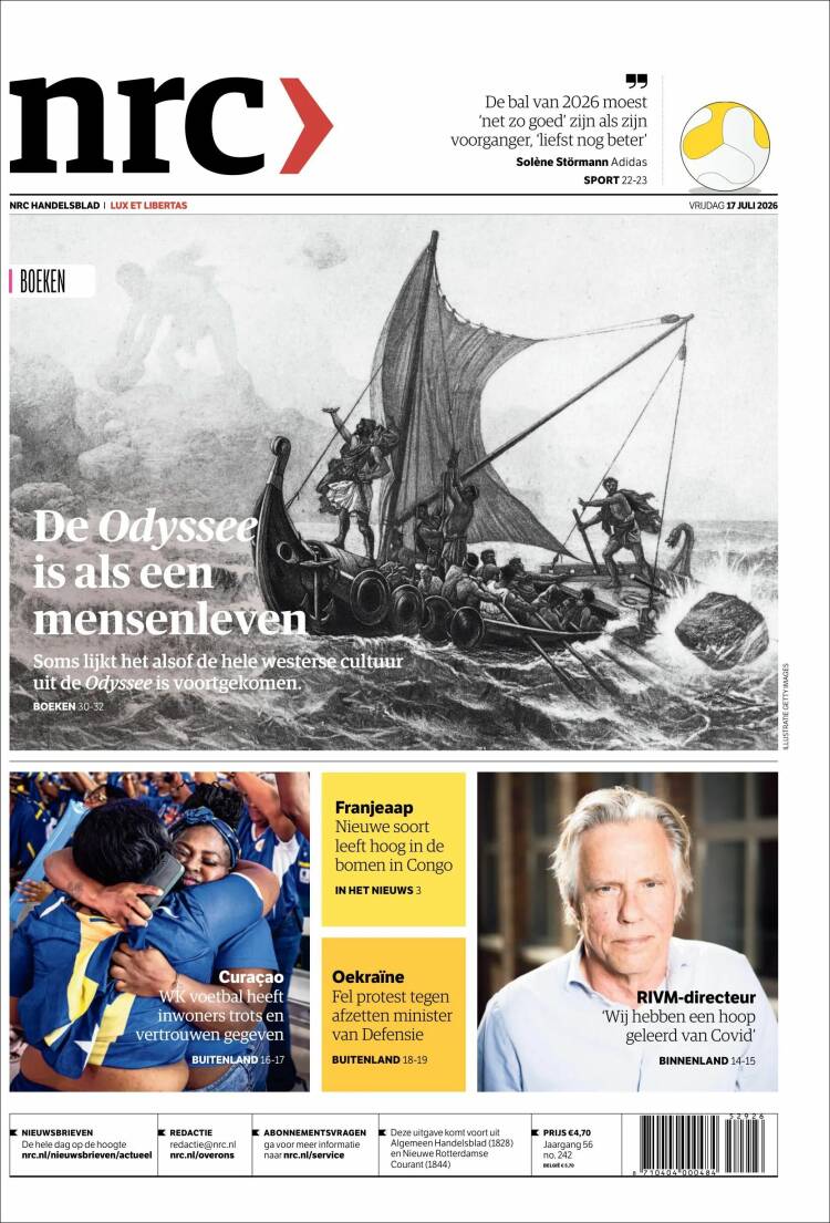 Portada de NRC Handelsblad (Pa&iacute;ses Bajos)