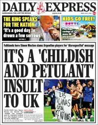 Portada de Daily Express (Reino Unido)