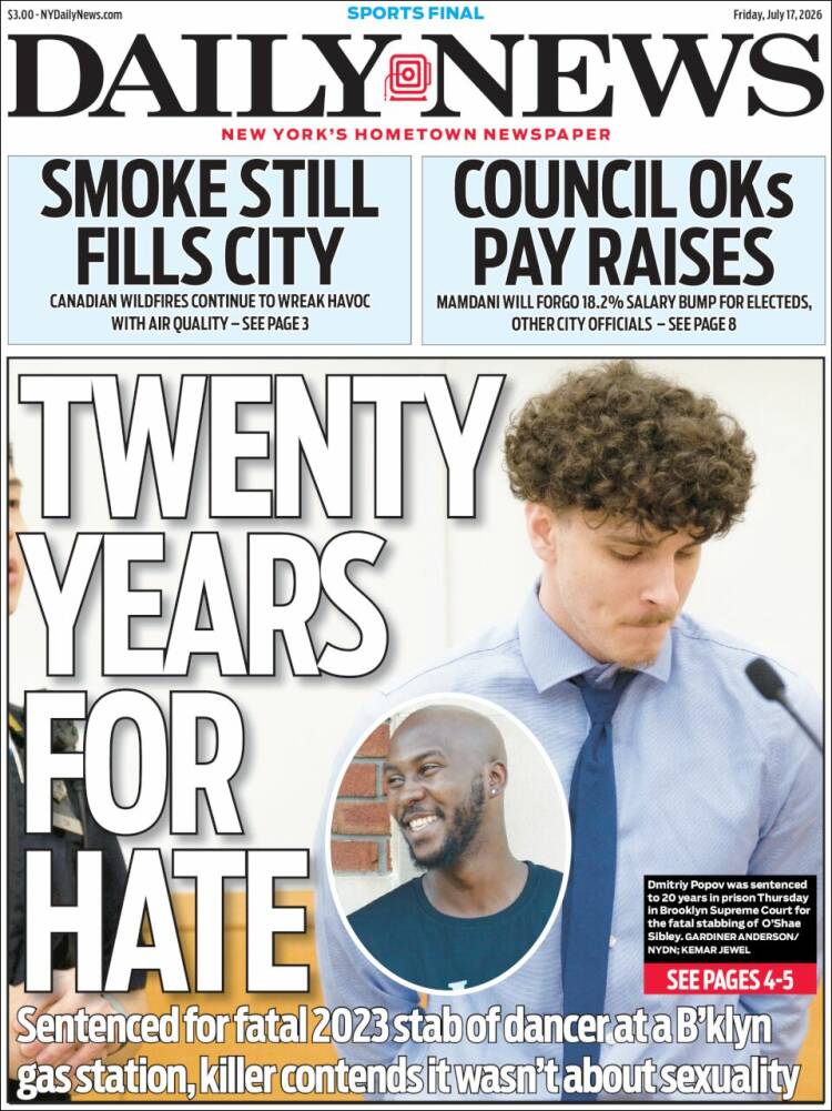 Portada de Daily News - New York (USA)
