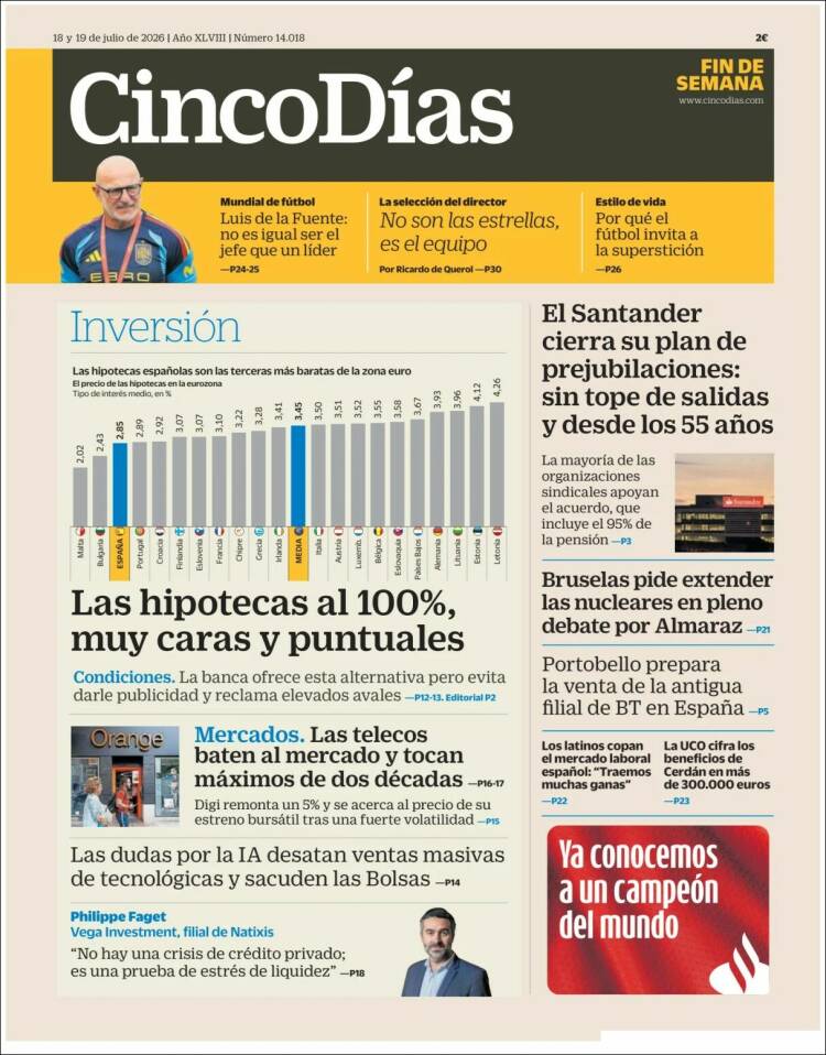 Portada de Cinco Días (Espa&ntilde;a)