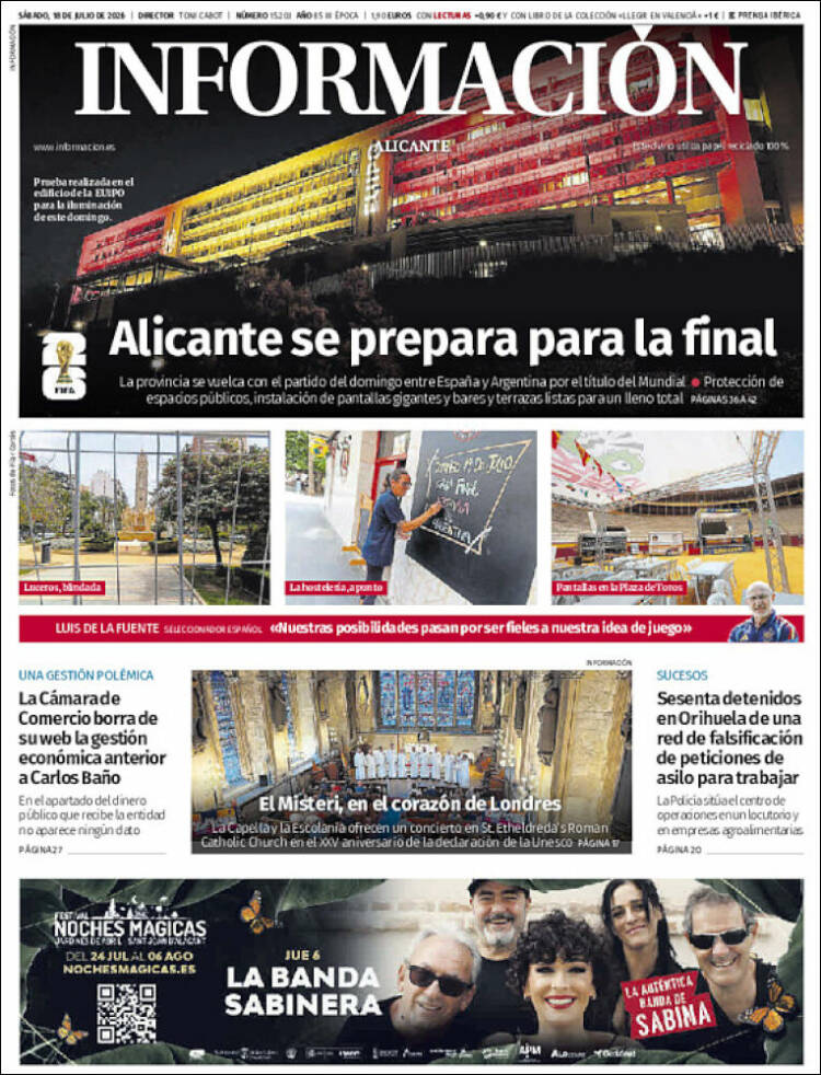 Portada de Diario Información (Spain)