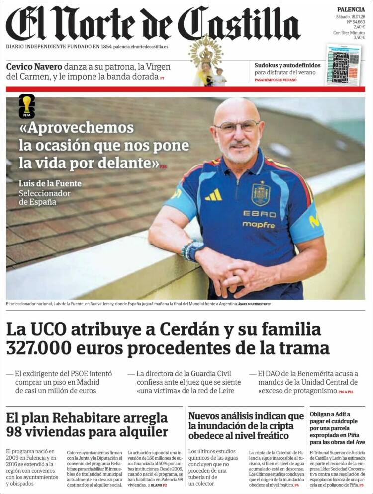 Portada de Norte de Castilla - Palencia (Spain)