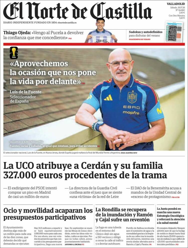 Portada de Norte de Castilla - Valladolid (Espa&ntilde;a)