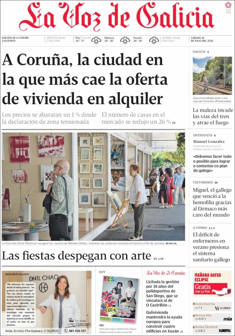 Portada de La Voz de Galicia (Espagne)