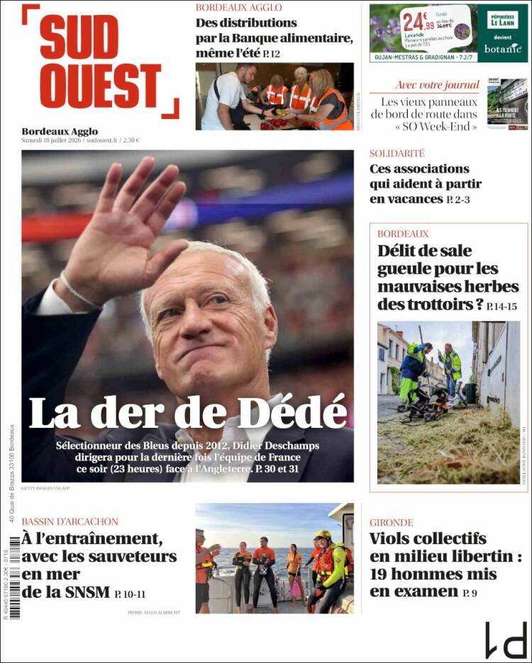 Portada de Sud Ouest (France)