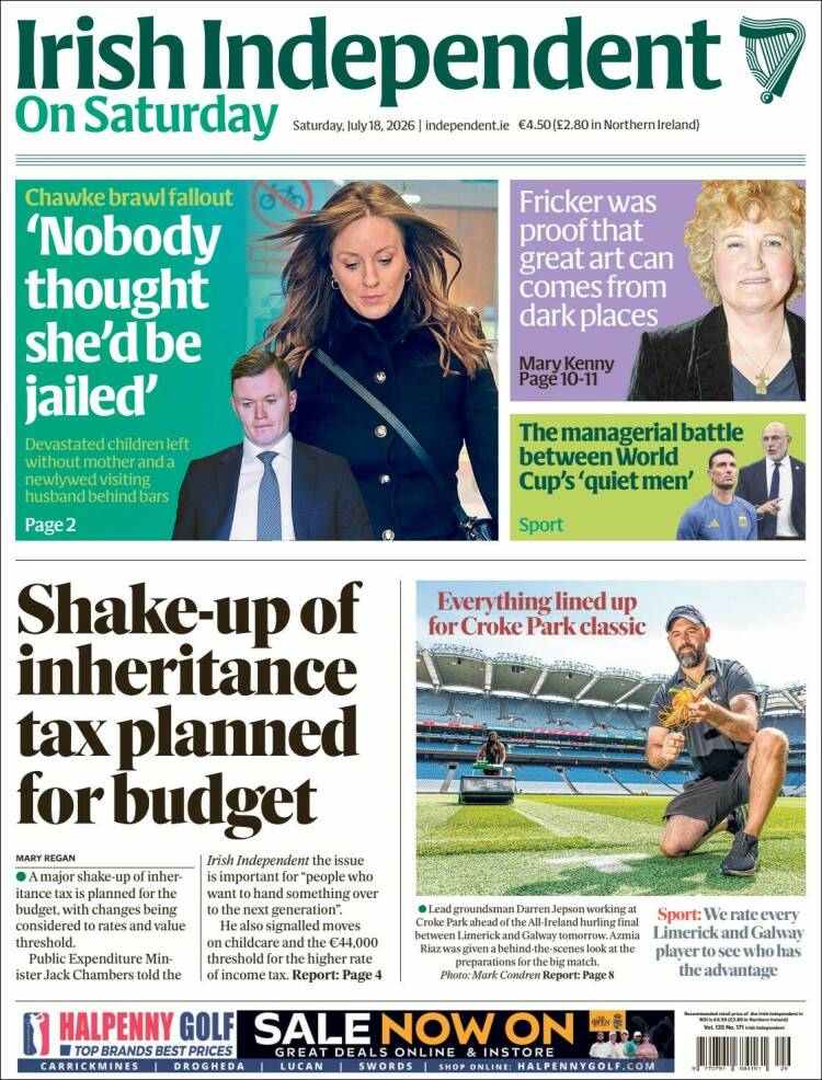 Portada de Irish Independent (Irlande)
