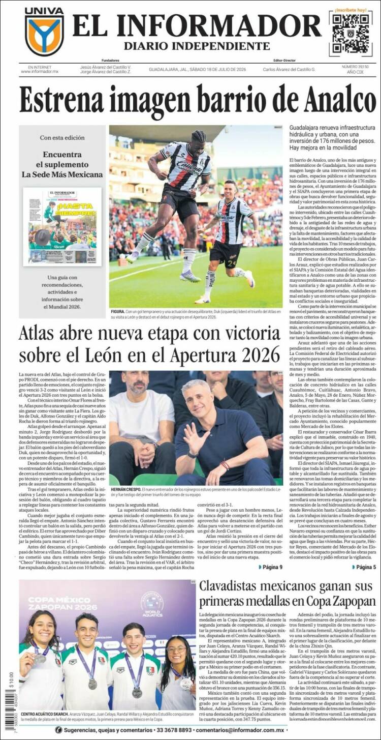 Portada de El Informador (Mexique)
