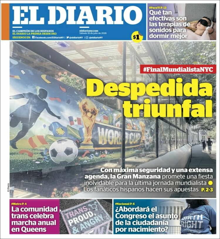 Portada de El Diario NY (USA)