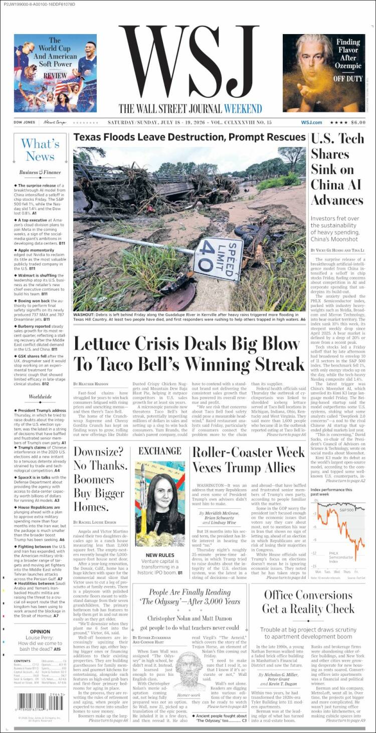 Portada de Wall Street Journal (&Eacute;tats-Unis)