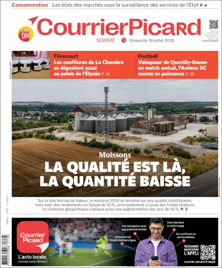 Portada de Courrier Picard (Francia)