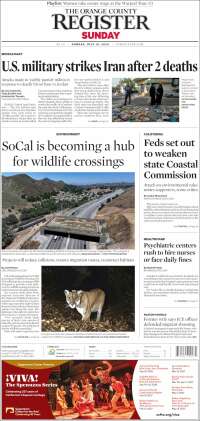 Portada de The Orange County Register (&Eacute;tats-Unis)