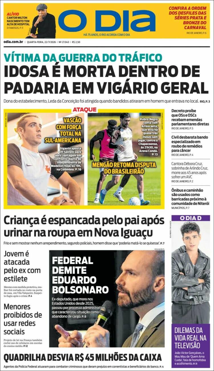 Portada de O Dia (Brasil)
