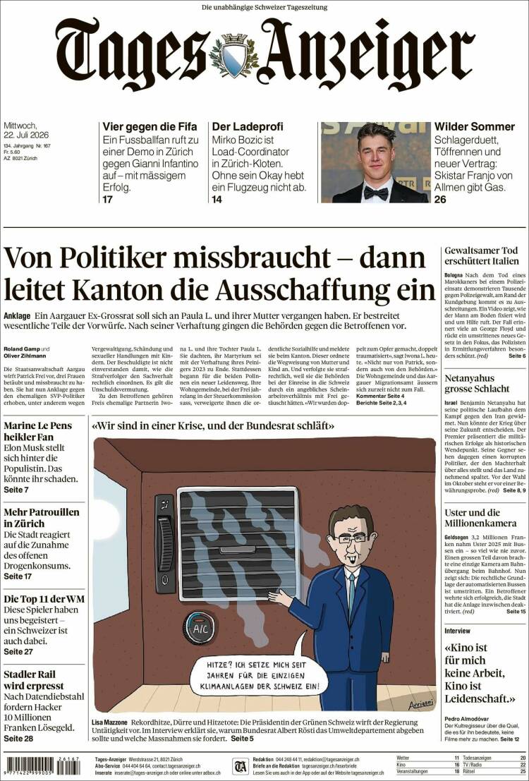 Portada de Tages-Anzeiger (Switzerland)