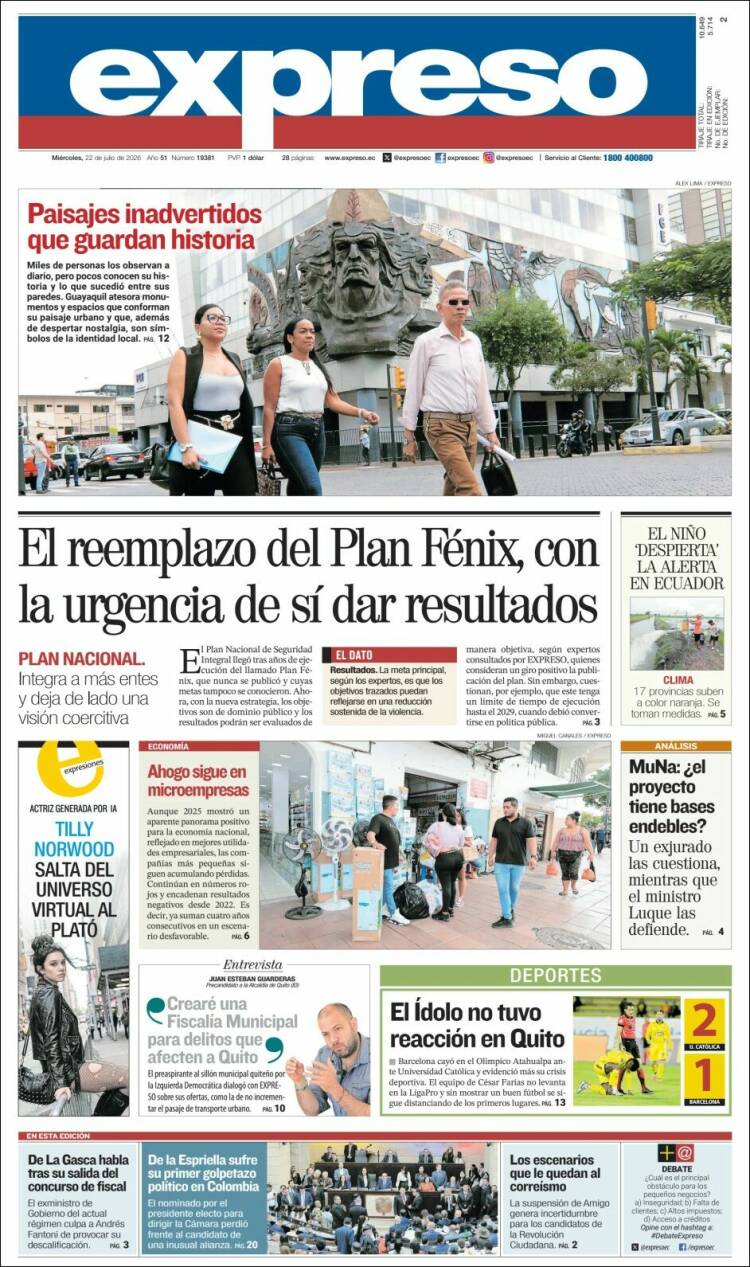 Portada de Expreso (Ecuador)