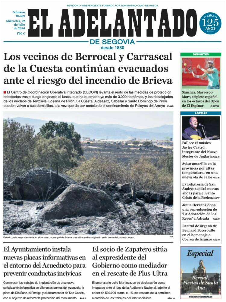 Portada de El Adelantado de Segovia (Spain)