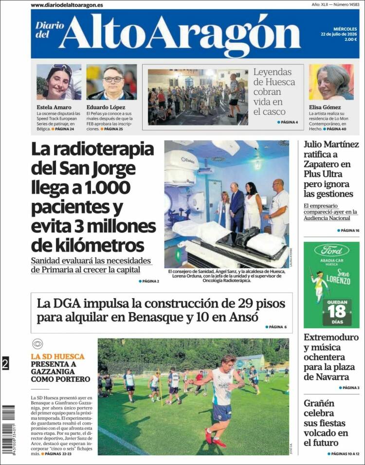 Portada de Diario del AltoAragón (Spain)