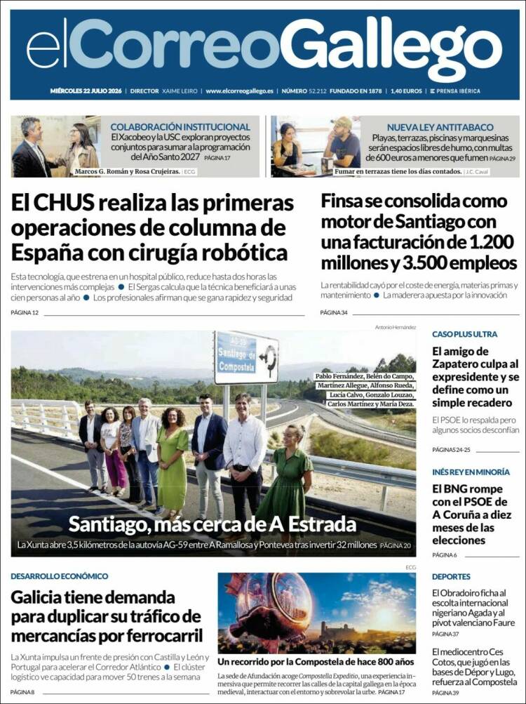 Portada de El Correo Gallego (Spain)