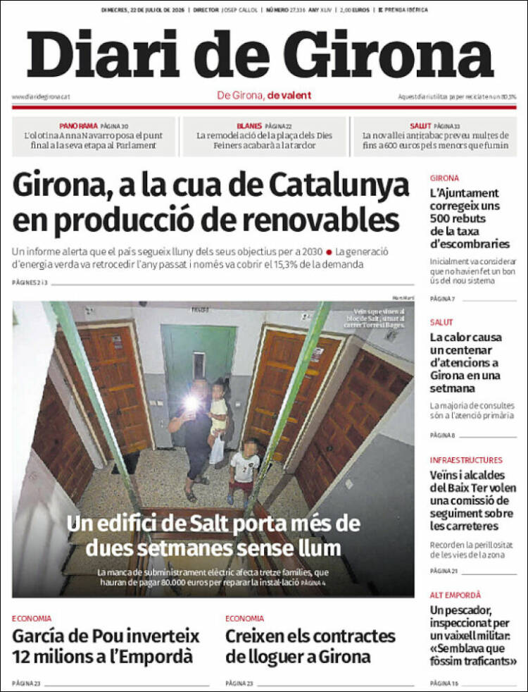 Portada de Diari de Girona (Spain)