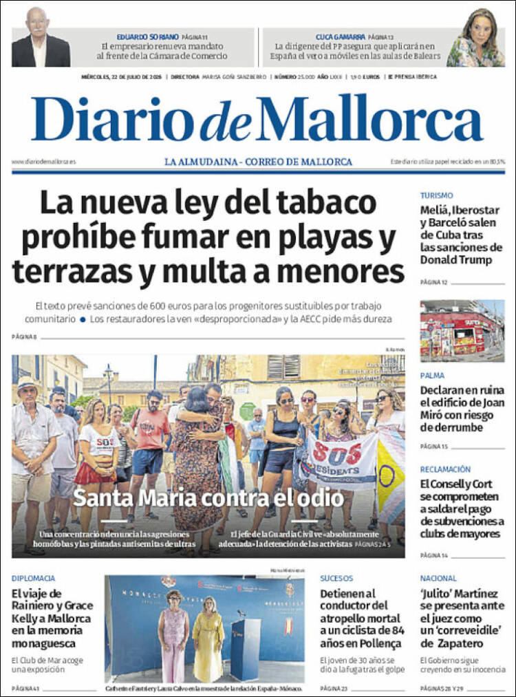 Portada de Diario de Mallorca (Spain)