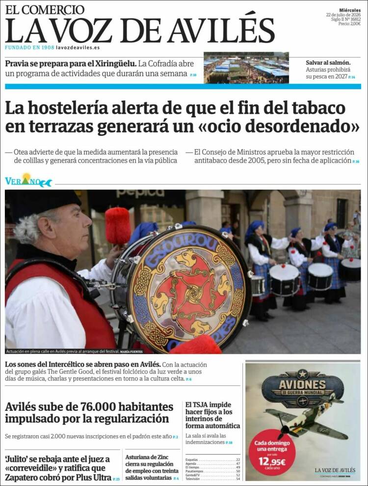 Portada de El Comercio - Avilés (Spain)