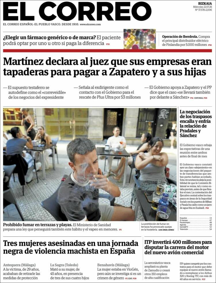Portada de El Correo (Spain)