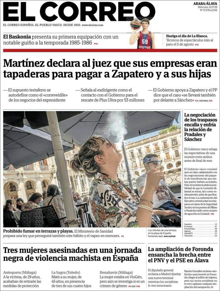 Portada de El Correo - Álava (Spain)
