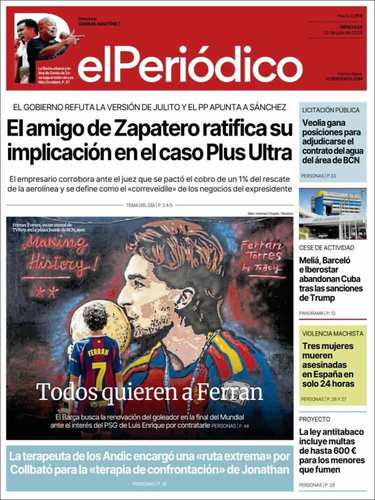 Portada de El Periódico (Spain)