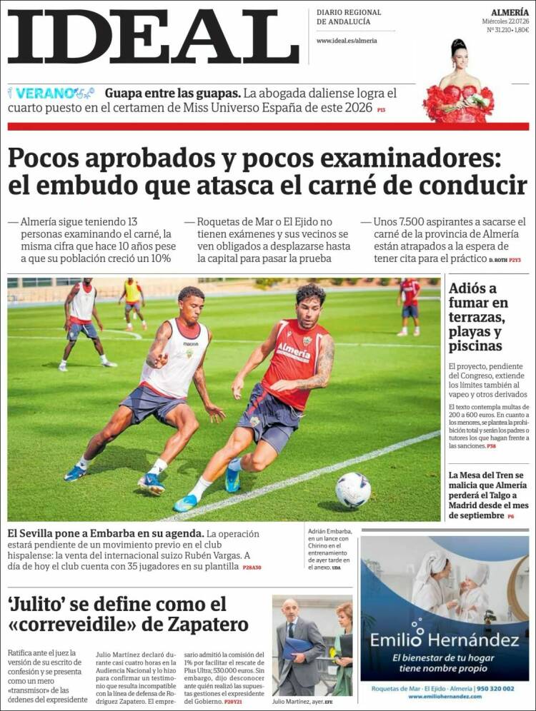 Portada de Ideal Almeria (Spain)