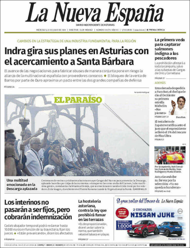 Portada de La Nueva España (Spain)