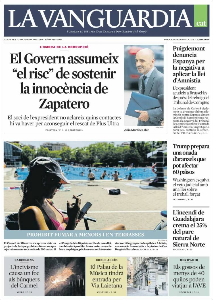 Portada de La Vanguardia (Spain)