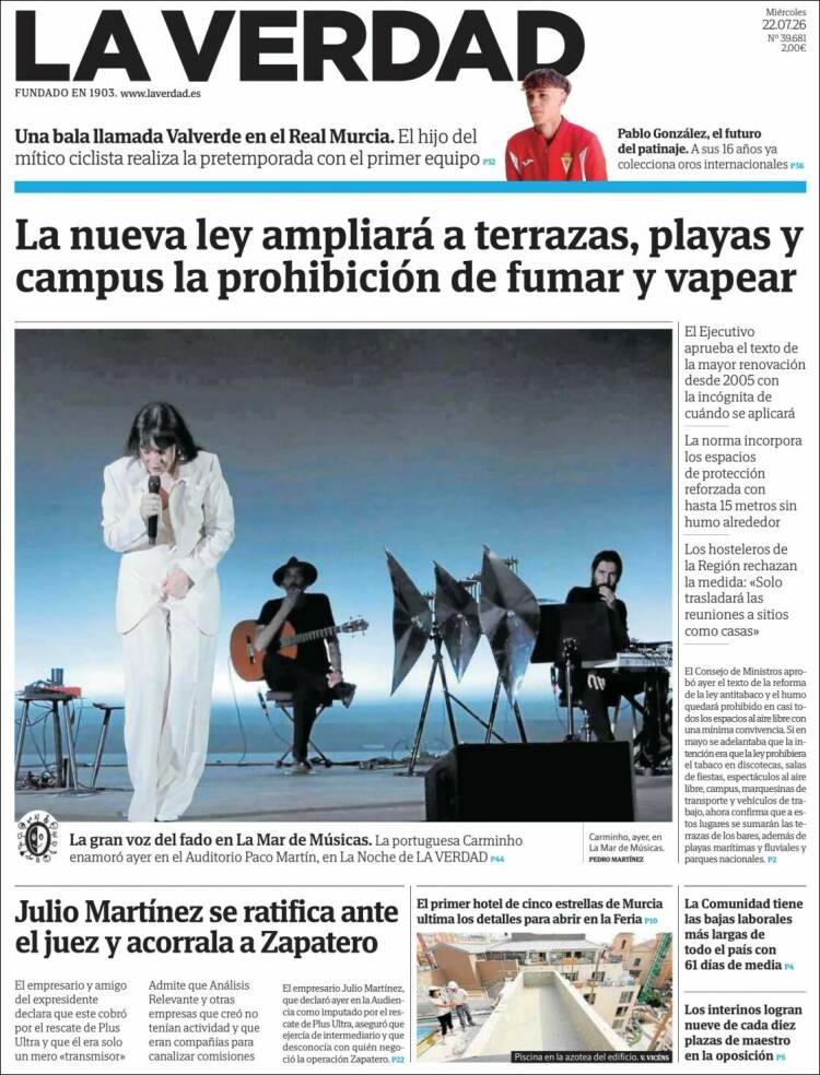 Portada de La Verdad de Murcia (Spain)
