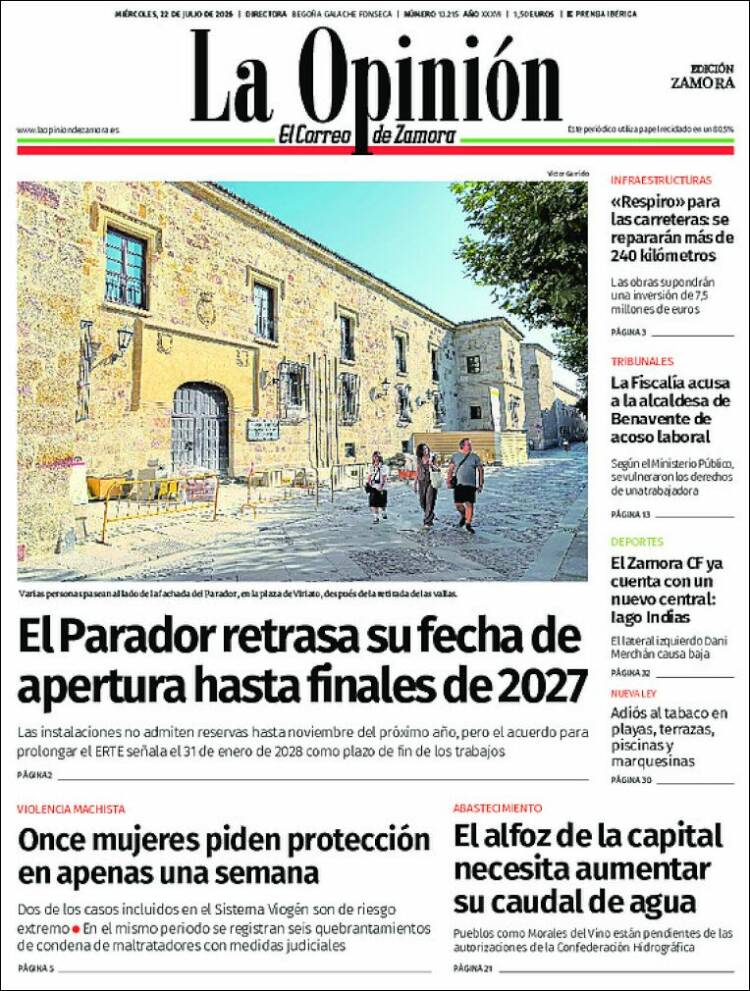 Portada de La Opinión - El Correo de Zamora (Spain)