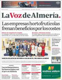 Portada de La Voz de Almería (Spain)
