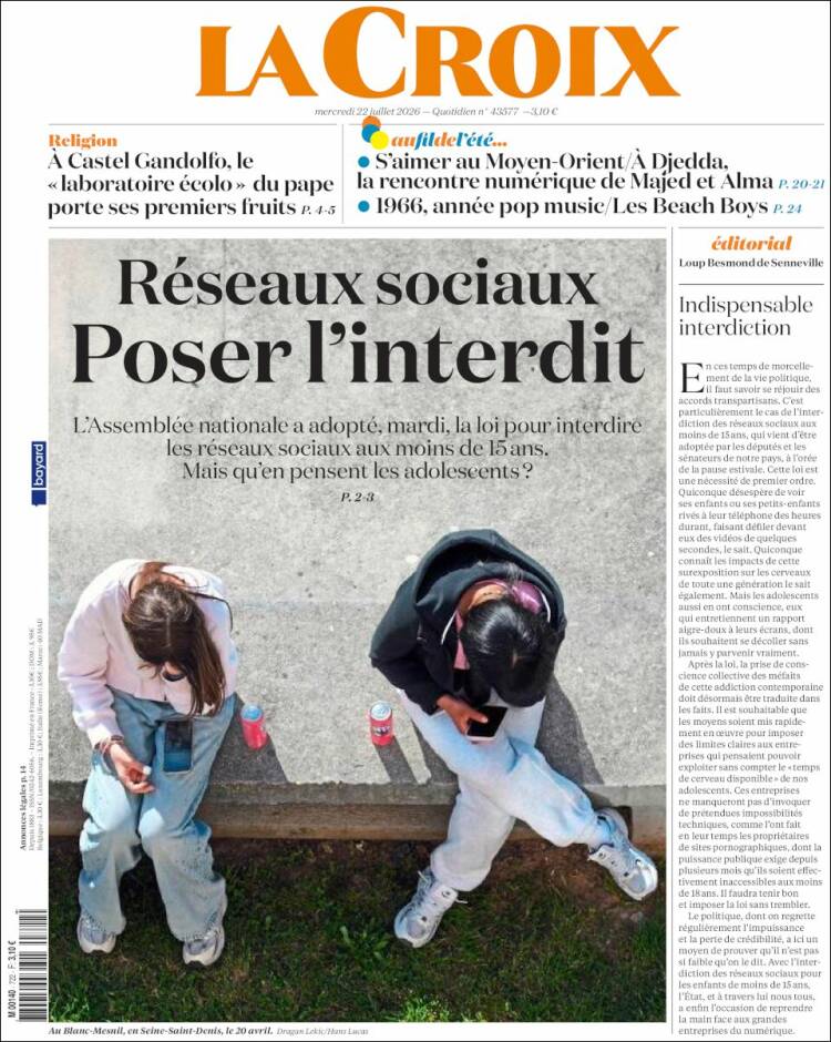 Portada de La Croix (France)