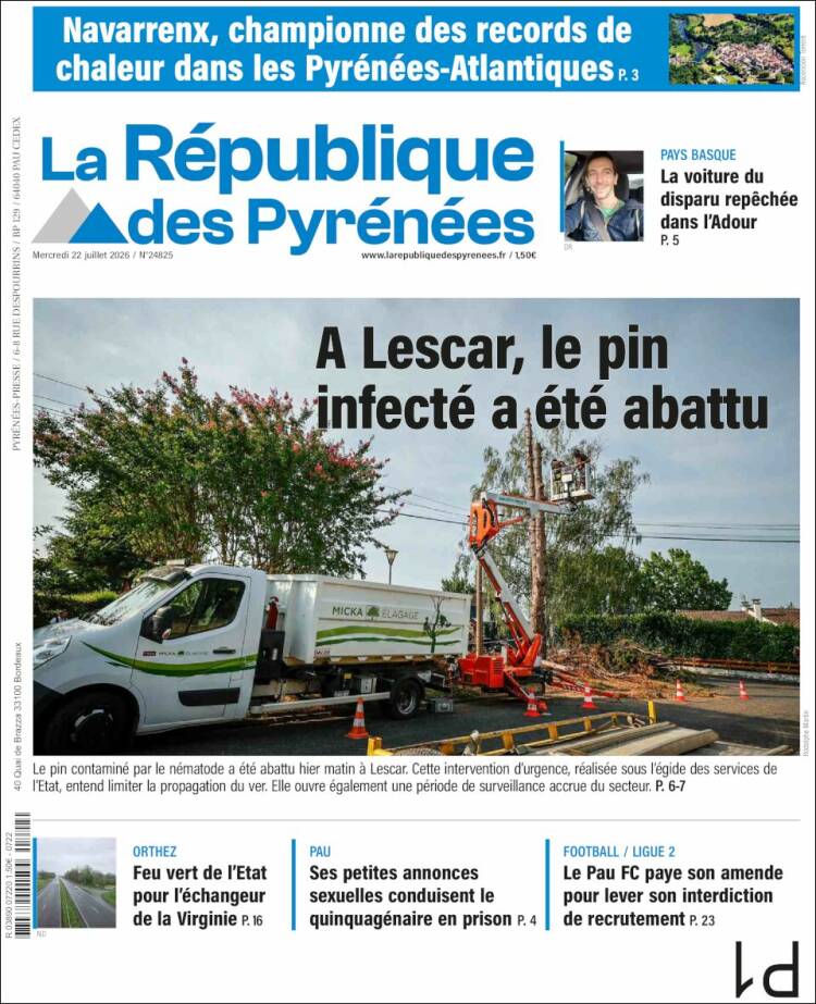 Portada de La République des Pyrénées (France)
