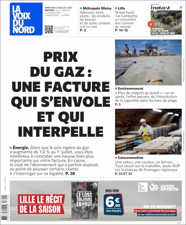 Portada de La Voix du Nord (France)