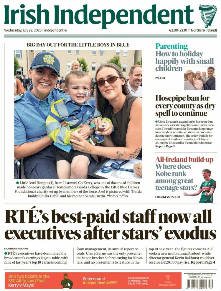 Portada de Irish Independent (Ireland)