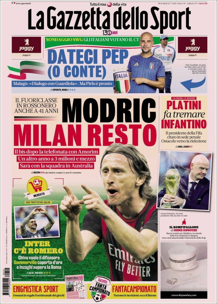 Portada de La Gazzetta dello Sport (Italy)
