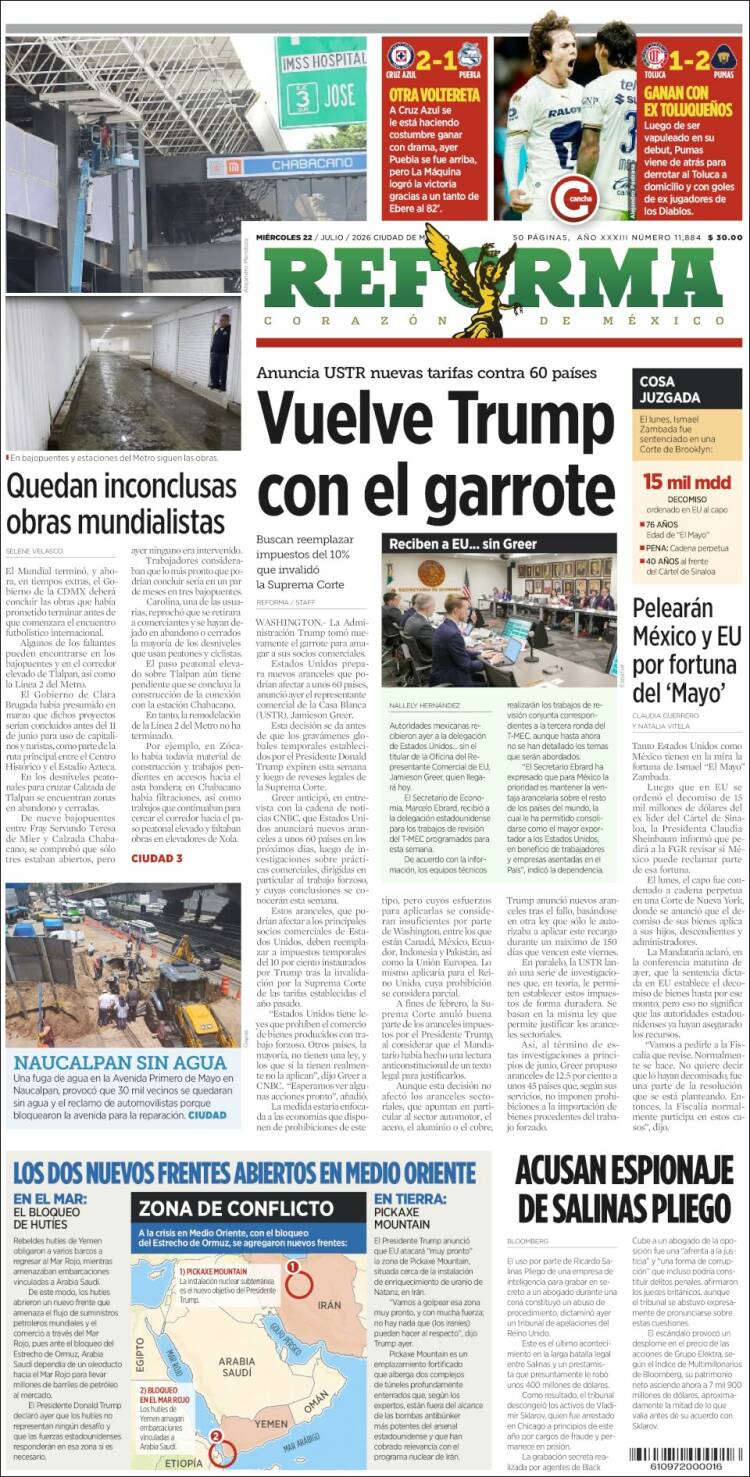 Portada de Reforma (Mexico)
