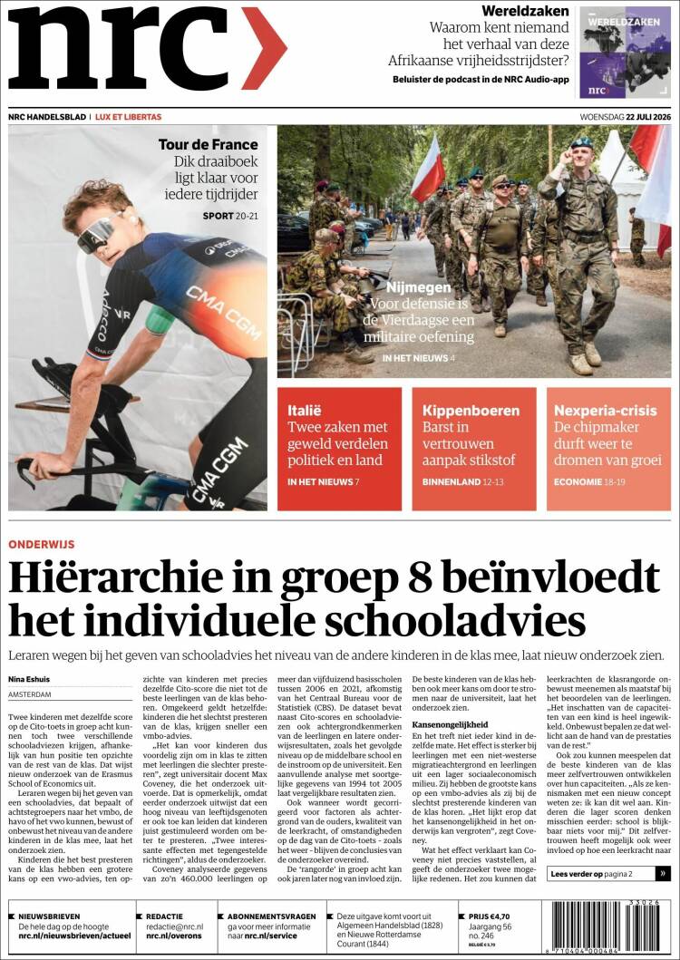 Portada de NRC Handelsblad (Netherlands)