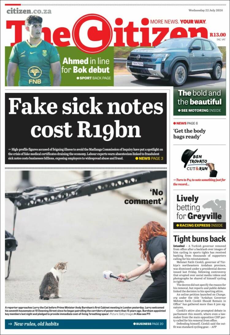 Portada de The Citizen (South Africa)