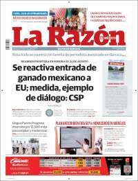 Portada de La Razón (Mexique)