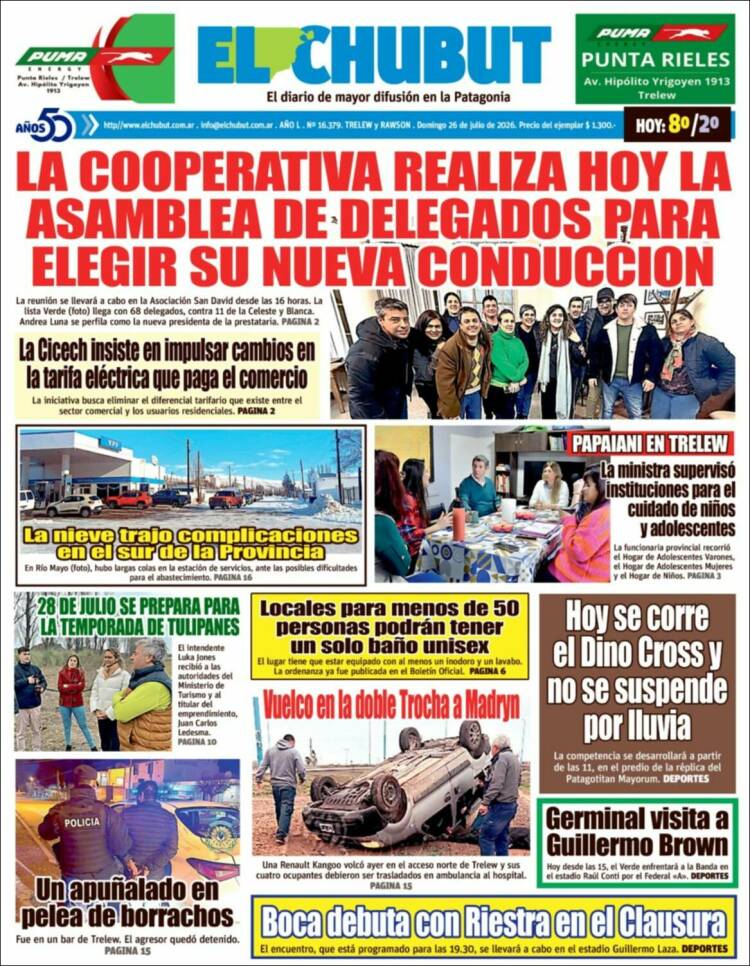 Portada de El Chubut (Argentina)