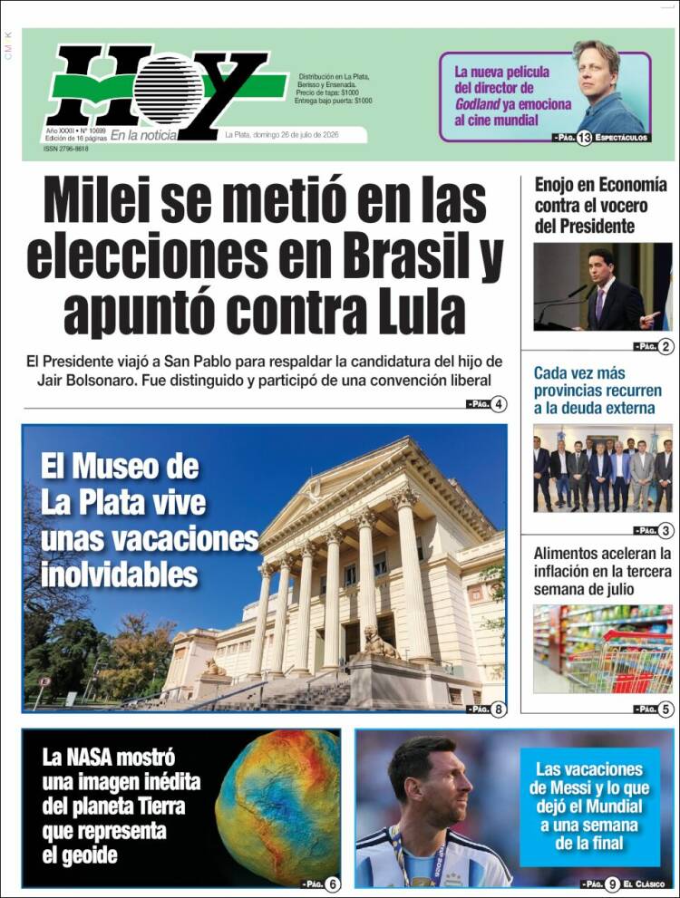Portada de Diario Hoy (Argentina)