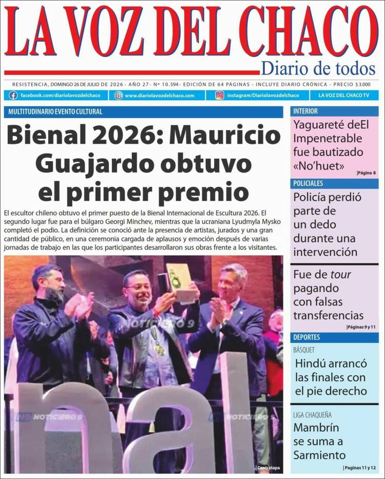 Portada de La Voz del Chaco (Argentina)