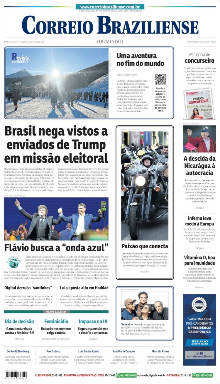 Portada de Correio Braziliense (Brasil)